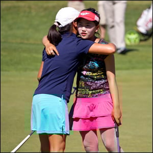 Alice Chen receives congratulations from Lucy Li