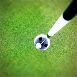 Amanda Jacobs' hole-in-one ball from the first round.