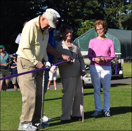 Ken Still helped with the ribbon cutting for the opening of the Nicklaus Nine. 