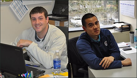 Nate Schroeder (l) and Niko Suntay, new members of the Championships Department