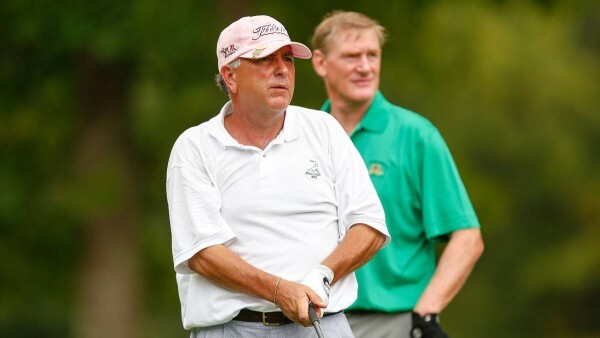 Tom Brandes (background) and Steven Liebler had a dramatic semifinal match that wasn't decided until the 21st hole. (USGA/Chris Keane)