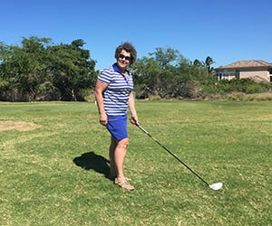 Kathleen Turner playing at Waikaloa Village King Course in Hawaii.