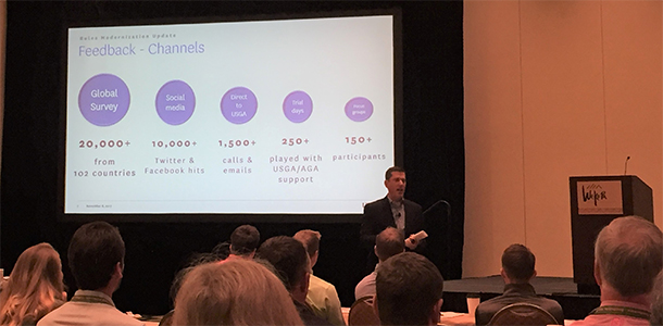 USGA's Thomas Pagel gives update of Rules modernization at IAGA conference