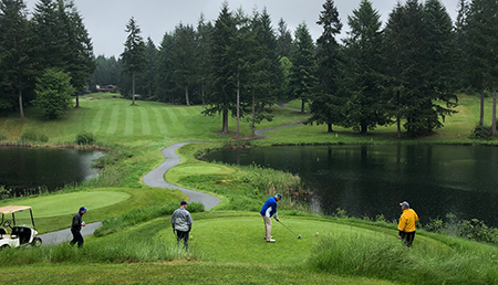 Two teams tied after first round in 63rd Men's Best-Ball; Larson and Crimp lead at 26th Senior Men's Best-Ball