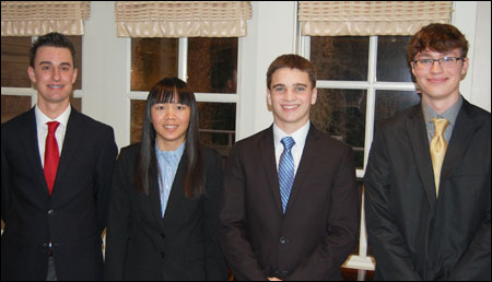 New Evans Scholars from Washington are (left to right) Paul Littlejohn, Lexi Beauchamp, Chip Hoehl and Nathan Dills.