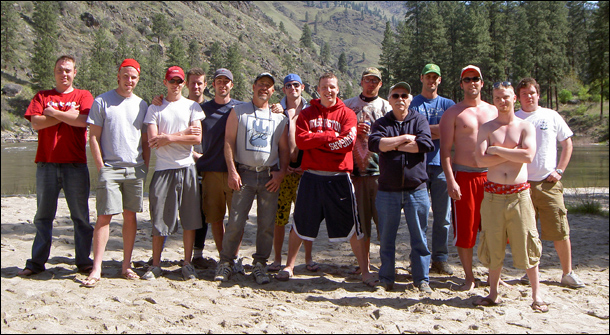 During his 36-year tenure at WSU, Johnston (front row, black sweatshirt) was a mentor to literally thousands of students and future golf course superintendents, such as these from the WSU Turf Club. 