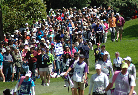 A shot of the crowds following Lydia Ko during the final round of the KPMG Women's PGA Championship at Sahalee Country Club.