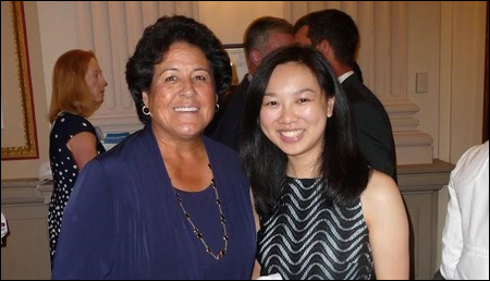 World Golf Hall of Fame member Nancy Lopez (left) with Jessica Kent at the Congressional Breakfast. (Photo courtesy The First Tee)