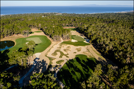 Poppy Hills is carved through the Del Monte Forest on the Monterey Peninsula, and is one of two courses owned by the Northern California Golf Association (Poppy Ridge, located in Livermore, Calif., being the other). Pictured are the 10th and 11th holes at Poppy Hills. 