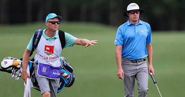 Caddie Geno Bonnalie and Joel Dahmen are competing in Joel’s first major this week, at the PGA Championship at Bethpage Black.