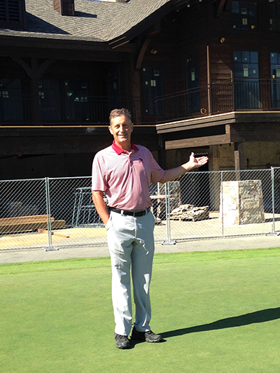Jeff Gove stands in front of the Idaho Club's clubhouse.
