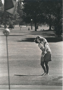 In her younger days, Trudi Inslee played in numerous Yakima city tournaments, seen here in the 1983 event.