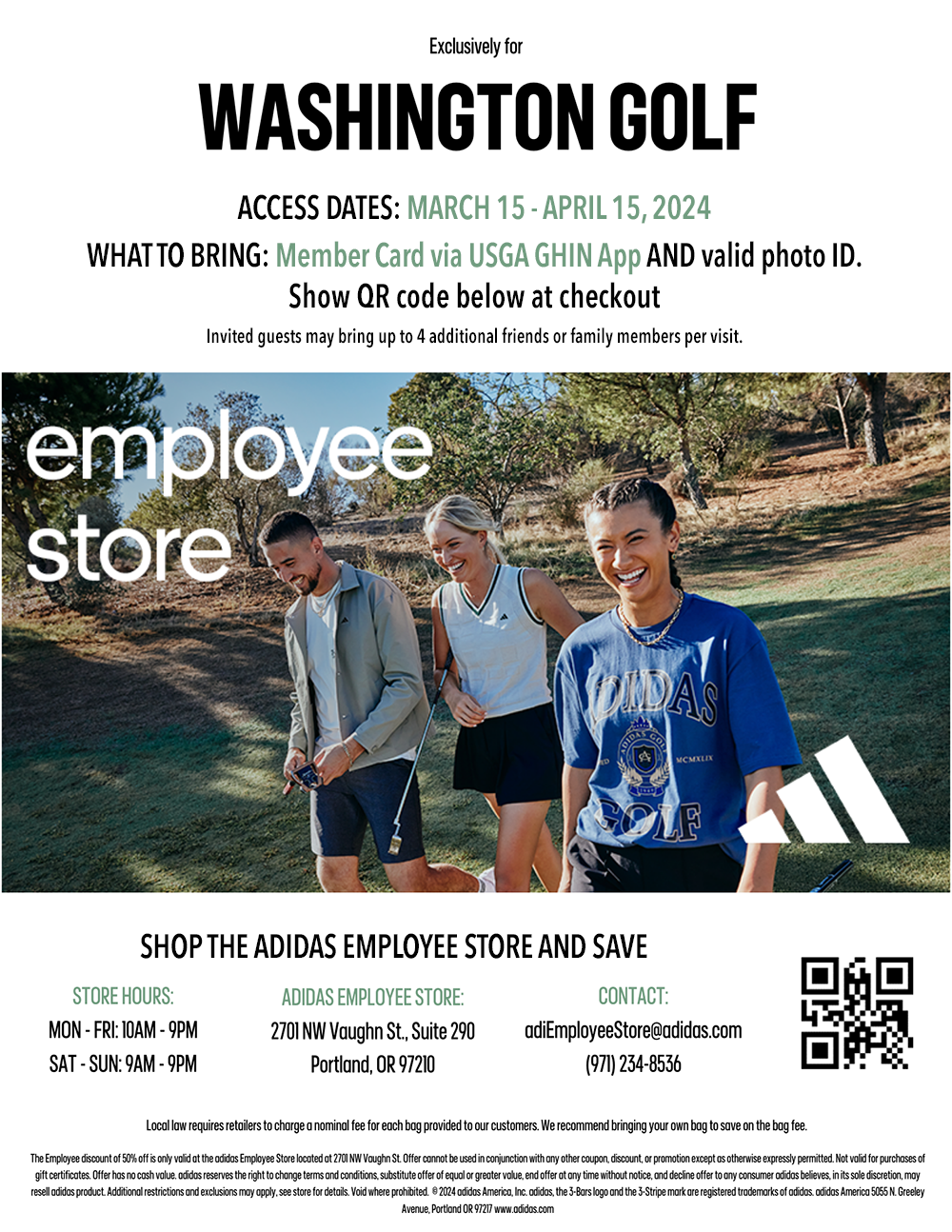 adidas Employee Store Access March 15 - April 15, 2024