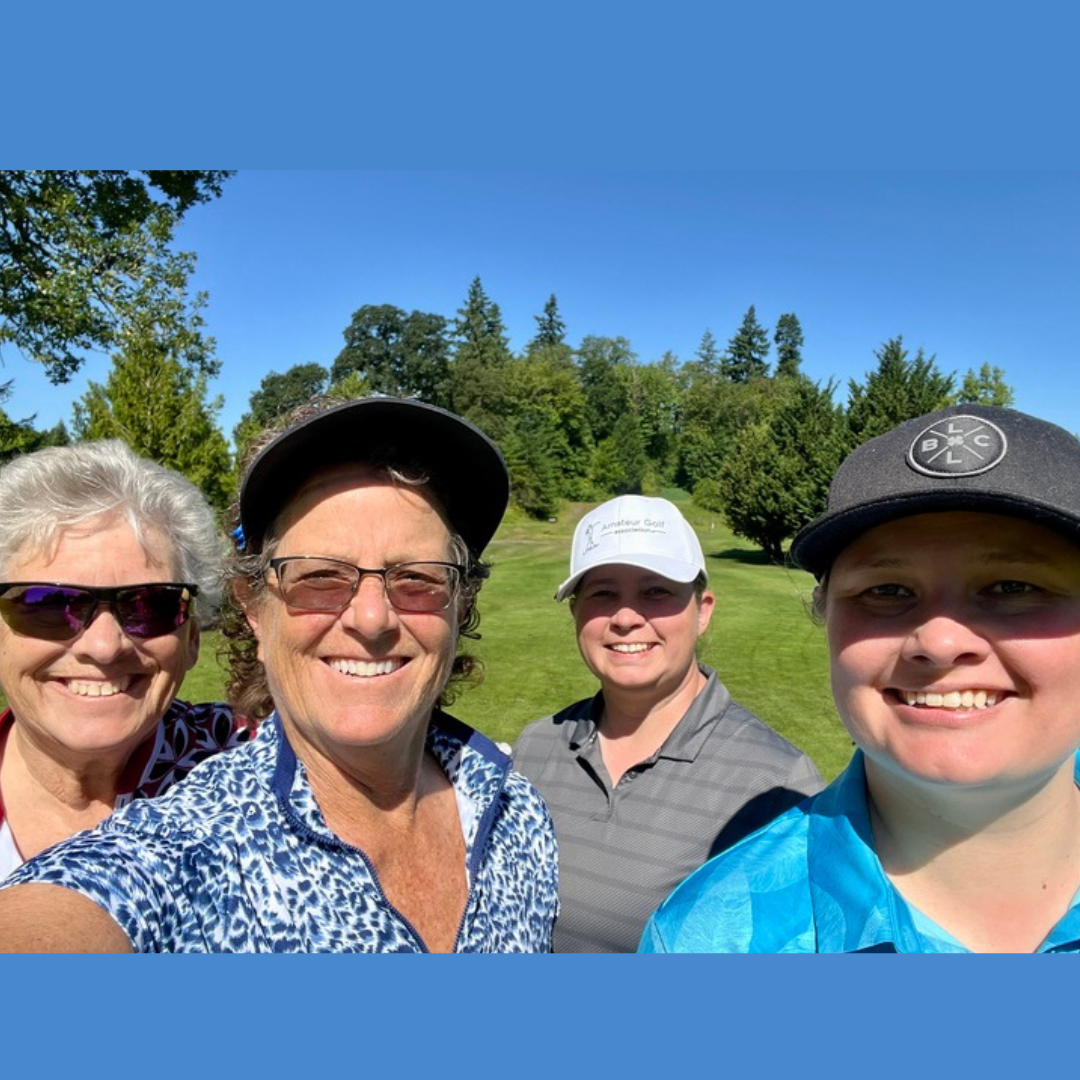 WA Golf Ladies Links Mary, Tami and Renee and Connie at Mint Valley golf course Longview, Washington