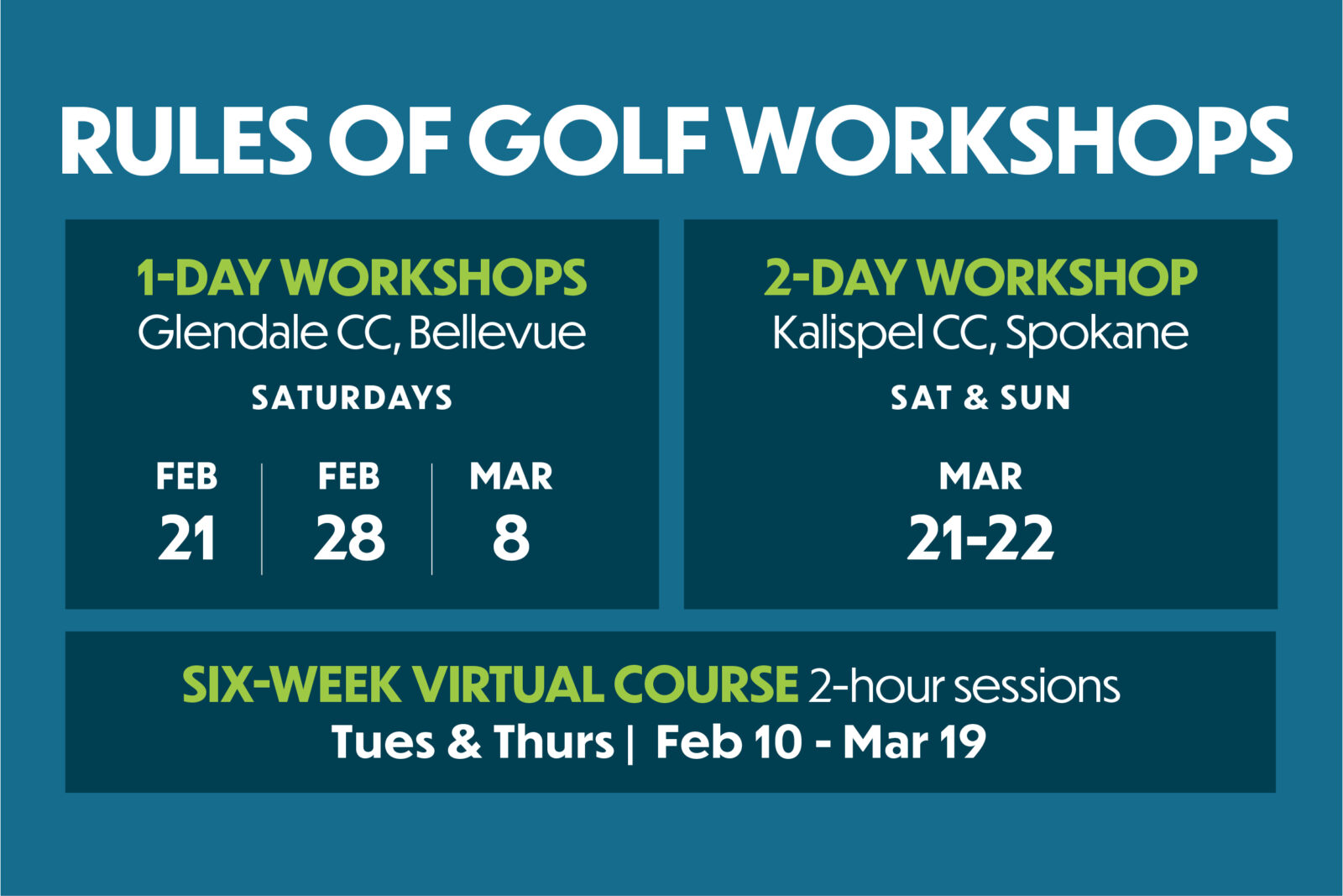2026 Rules of Golf Workshops